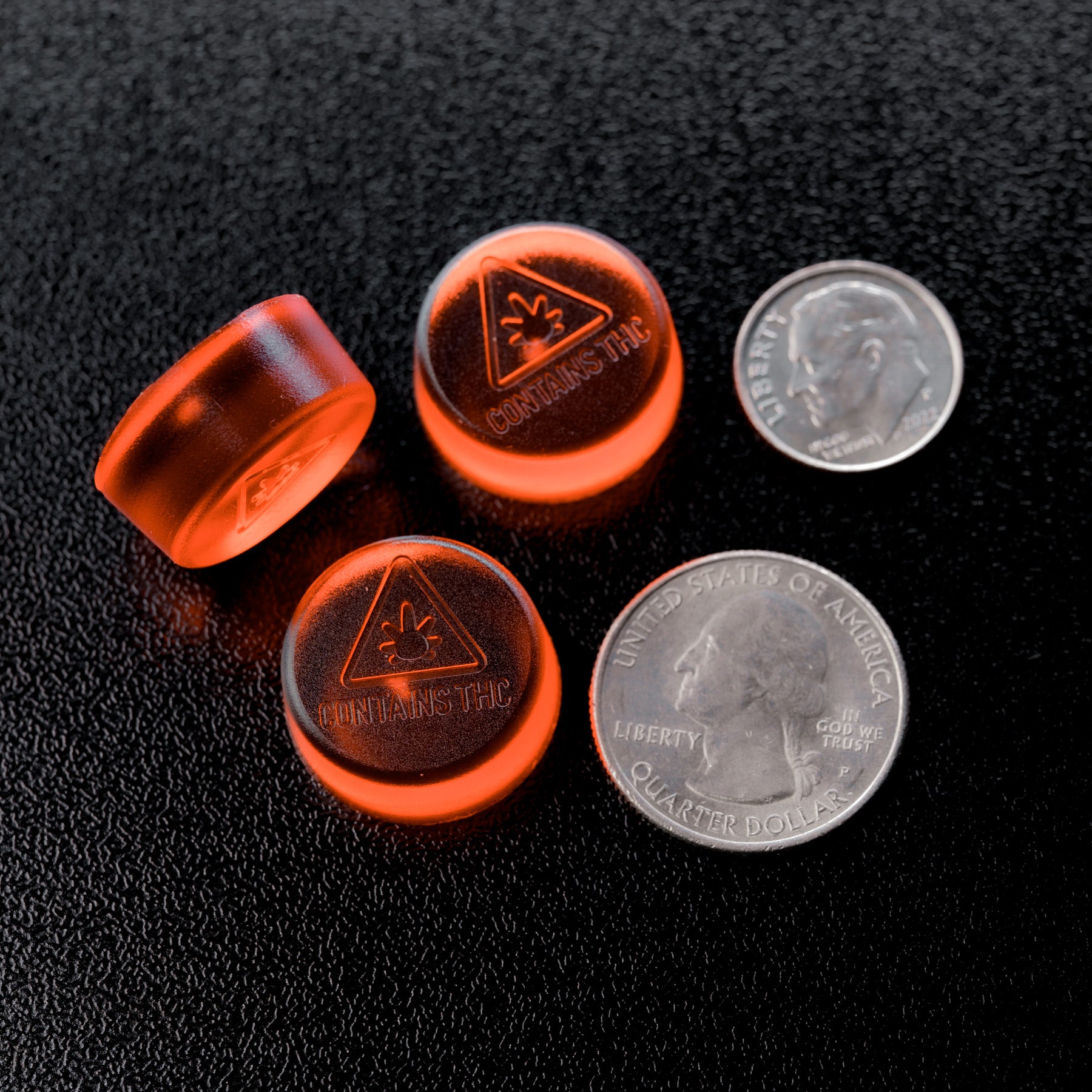 4mL Circle UltraFlex Depositor Mold - MA, ME, RI, VT THC Symbol - 100 Cavities - 24214