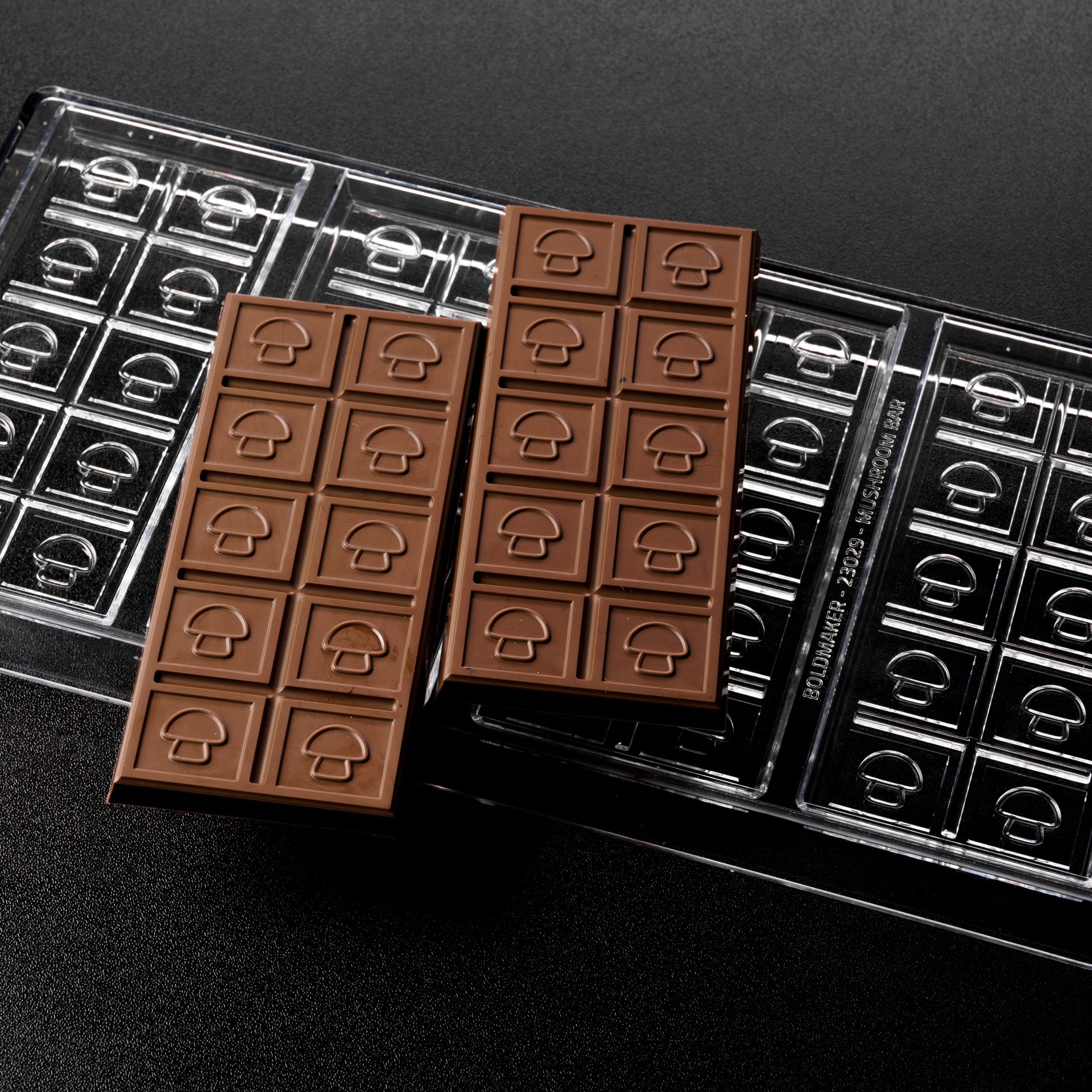40.93mL 10pc Chocolate Bar Mold - Mushroom Symbol - 4 Bars - 23029