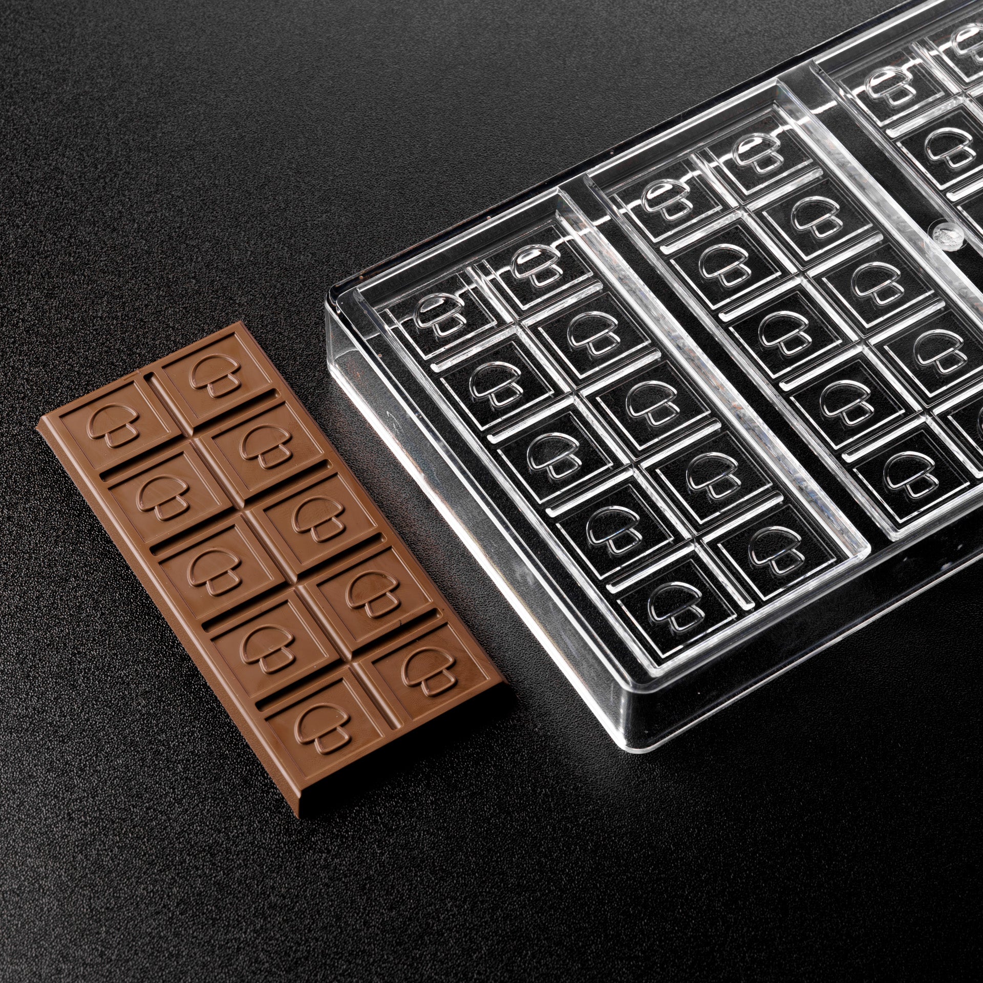 Polycarbonate Chocolate Bar Mold - Mushroom Symbol - 37mL 10 piece for  Candy, Chocolate Bars, Baking PMUS1