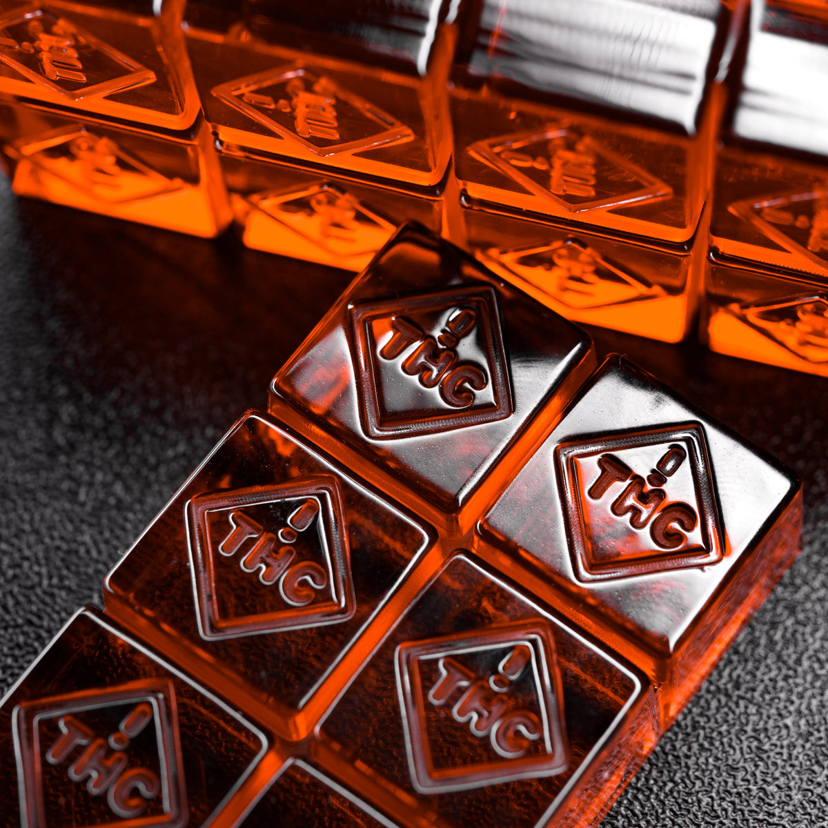 20.18mL Multidose Rectangle Candy Depositor Mold - CO, FL, NM, OH THC Symbol - 40 Cavities - 24430