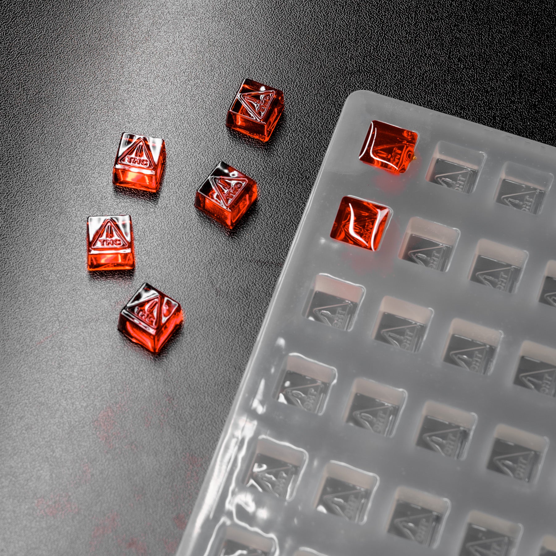 2mL Square Candy Depositor Mold - NV, MS THC Symbol - 170 Cavities - 24195