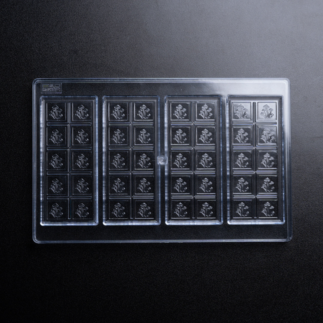 50mL 10pc Chocolate Bar Mold - Mushroom Symbol - 4 Bars - 22940