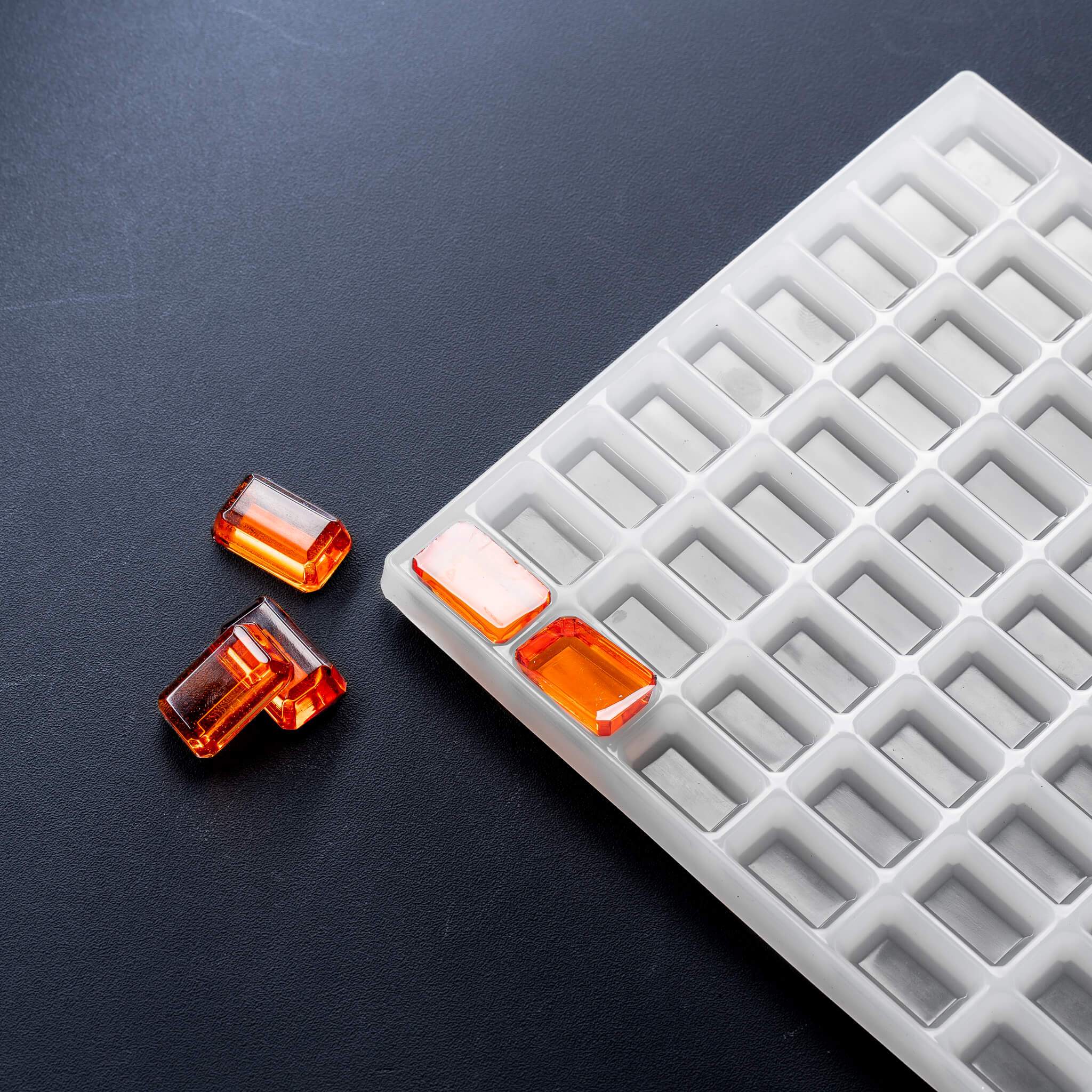 3.2mL Gem Candy Gummy Depositor Mold 100% Platinum Silicone 81 cavities orange candies