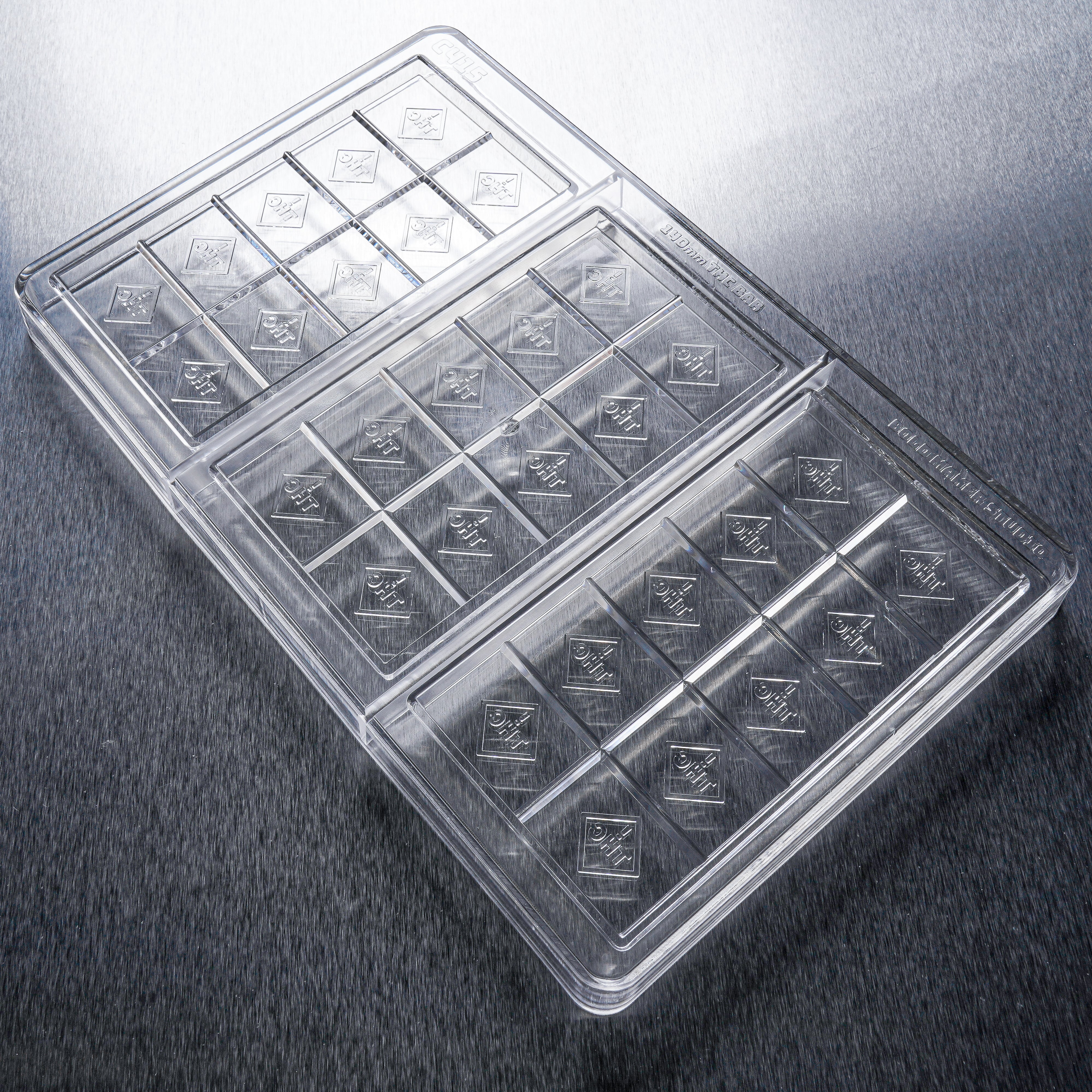 71.25mL 10pc Chocolate Bar Mold - CO, FL, NM, OH THC Symbol - 3 Bars - 22924