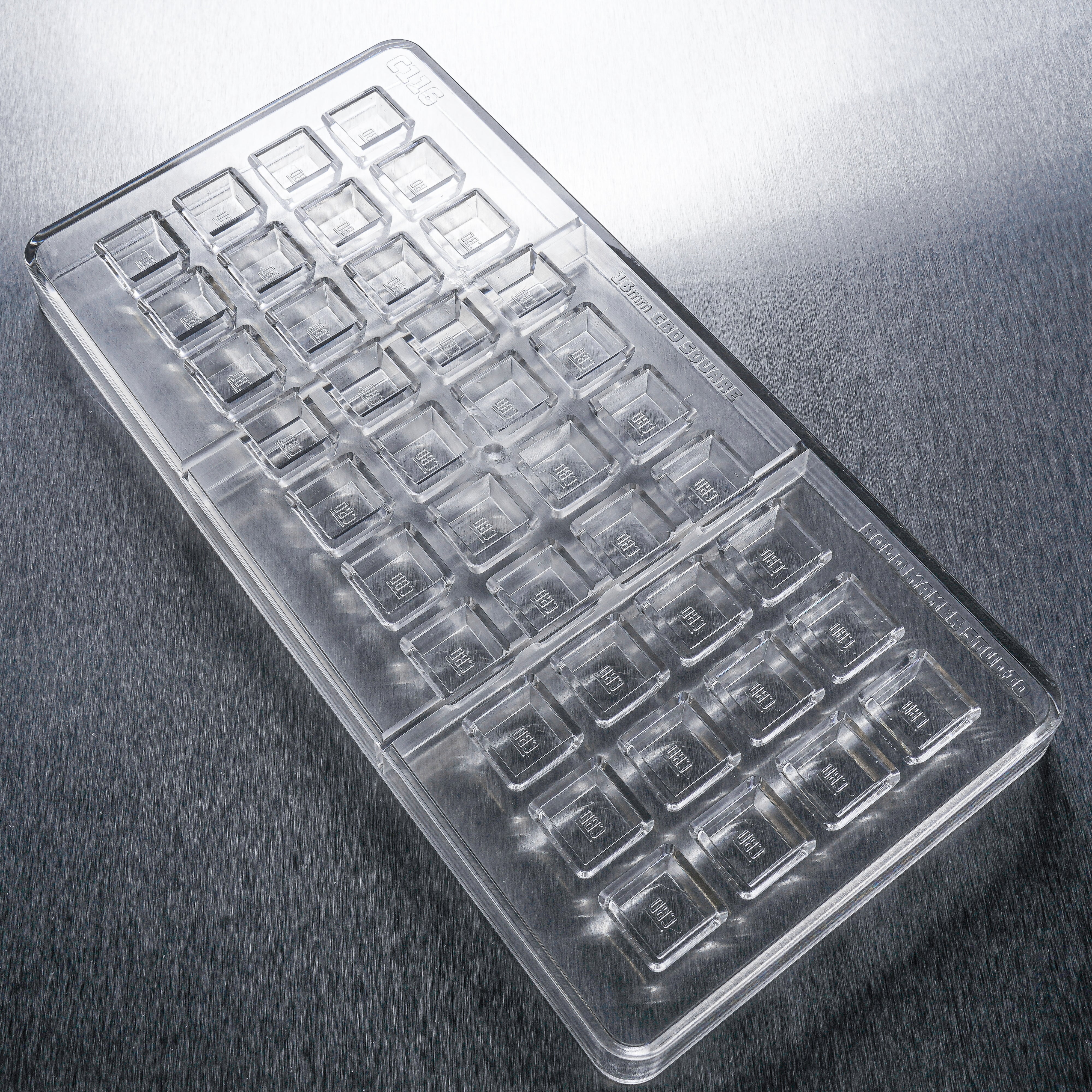 1.75mL Square Chocolates Mold - CBD Symbol - 40 Cavities - 22898