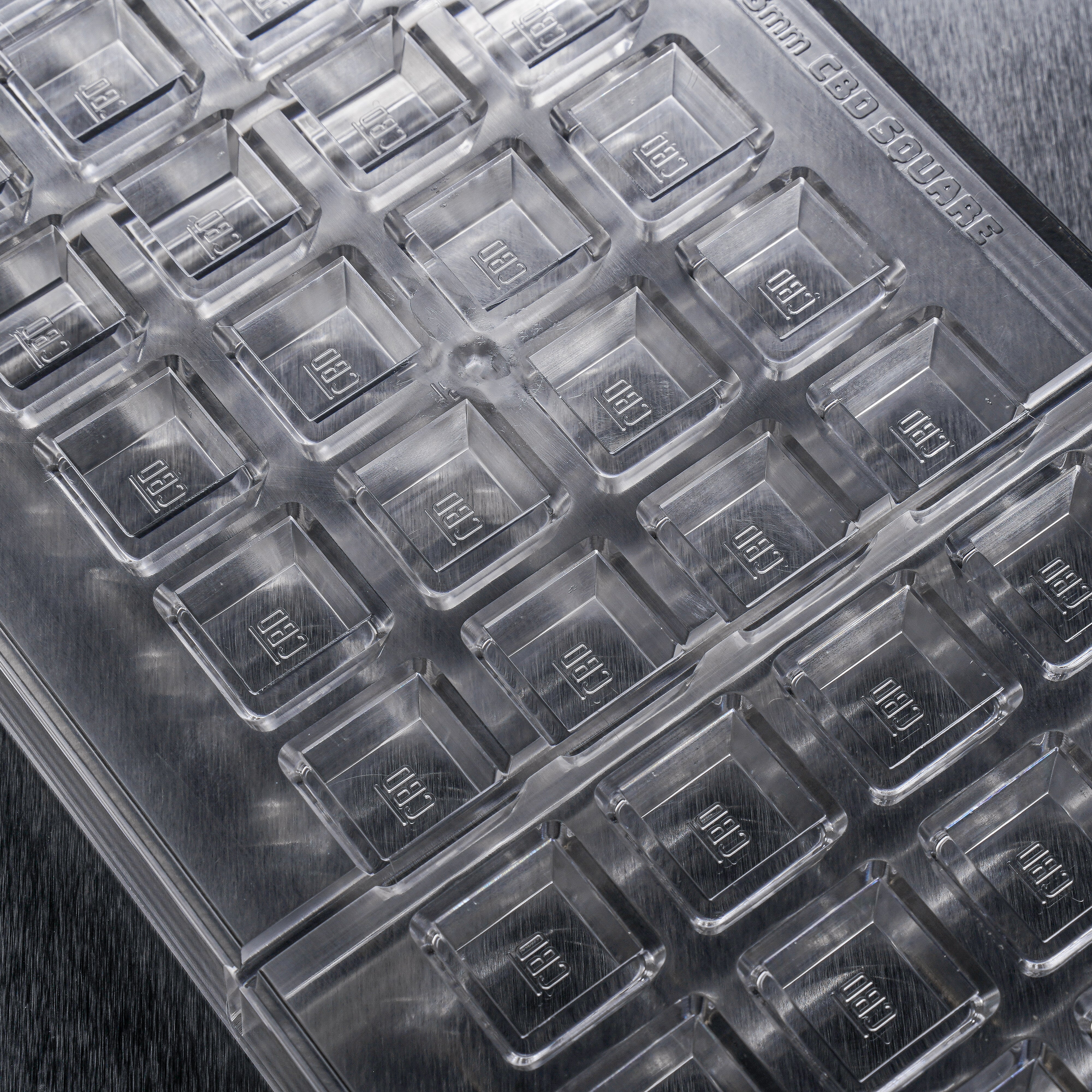 1.75mL Square Chocolates Mold - CBD Symbol - 40 Cavities - 22898