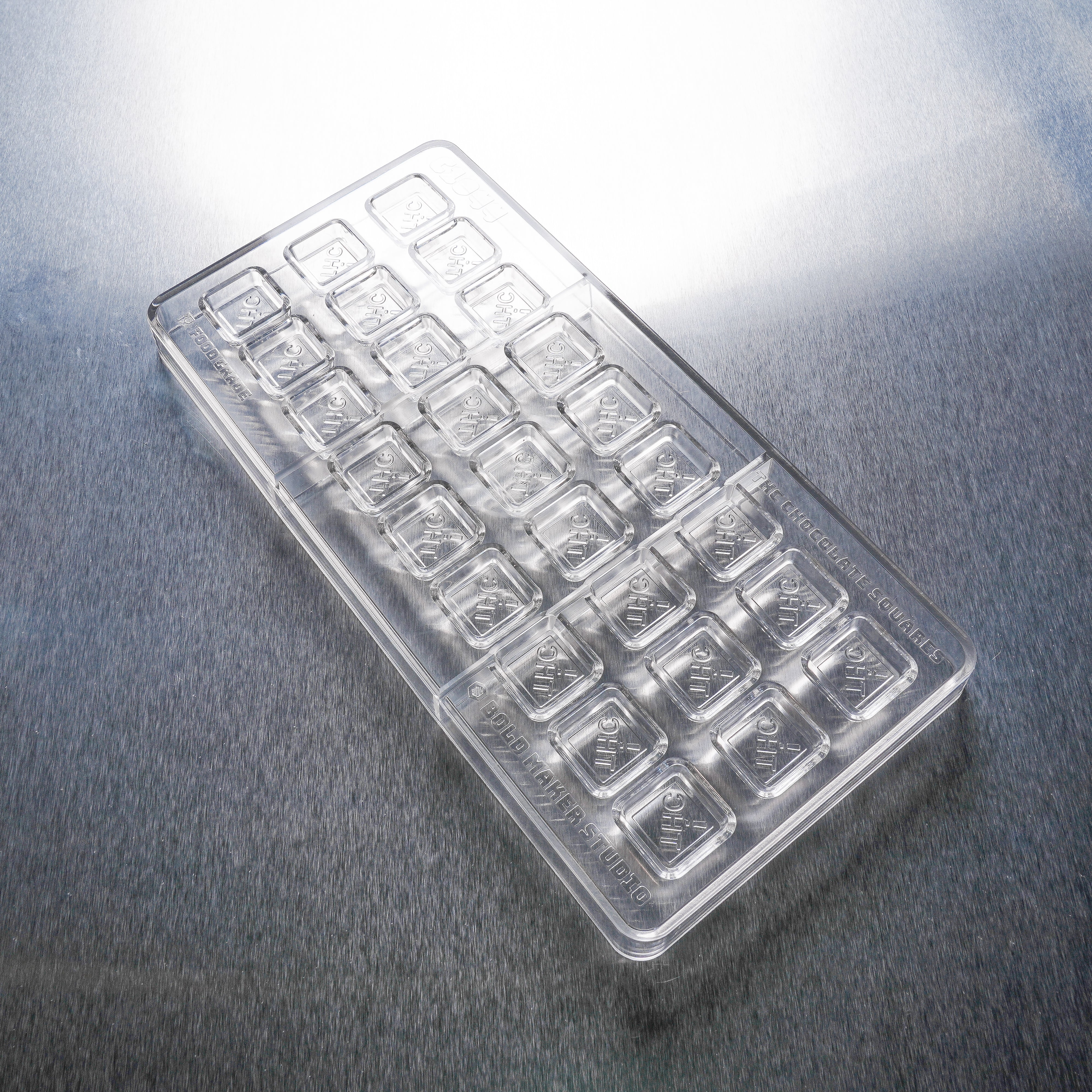 3mL Square Chocolates Mold - CO, FL, NM, OH THC Symbol - 27 Cavities - 22920