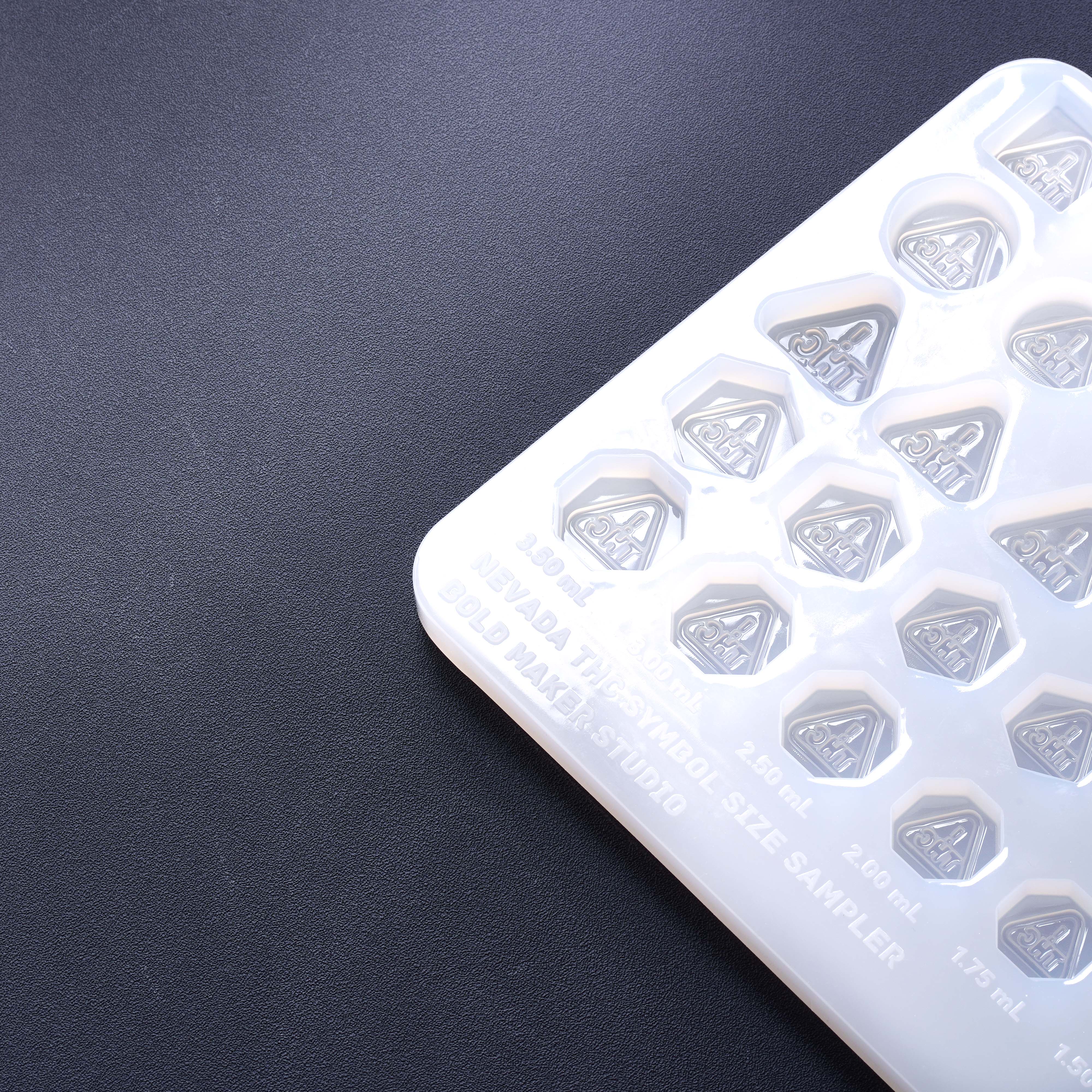 Regulatory Sampler Mold - Nevada THC Symbol - 5 Shapes in 8 Sizes - 22002