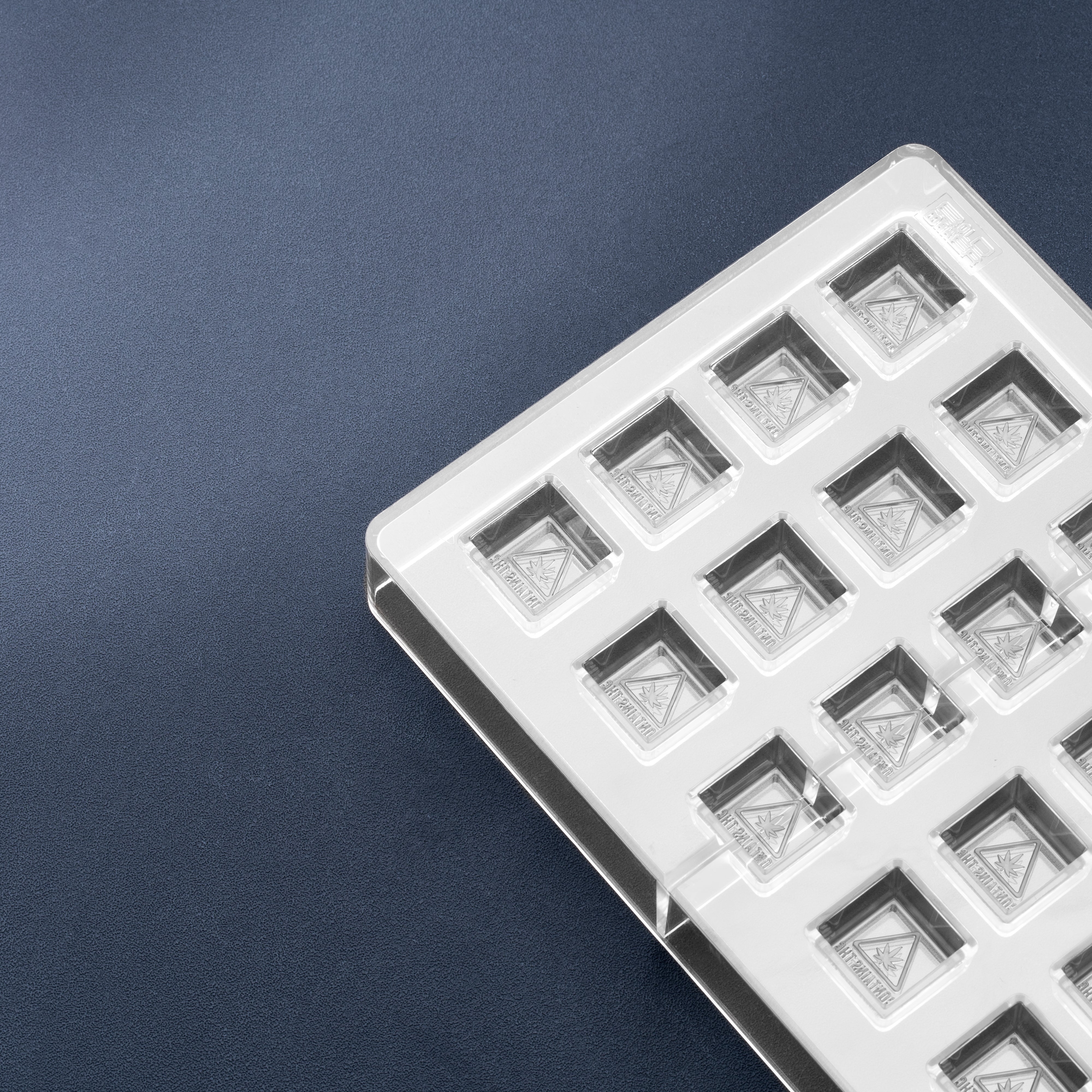 3.2mL Square Chocolates Mold - MA, ME, RI, VT THC Symbol - 32 Cavities - 22907