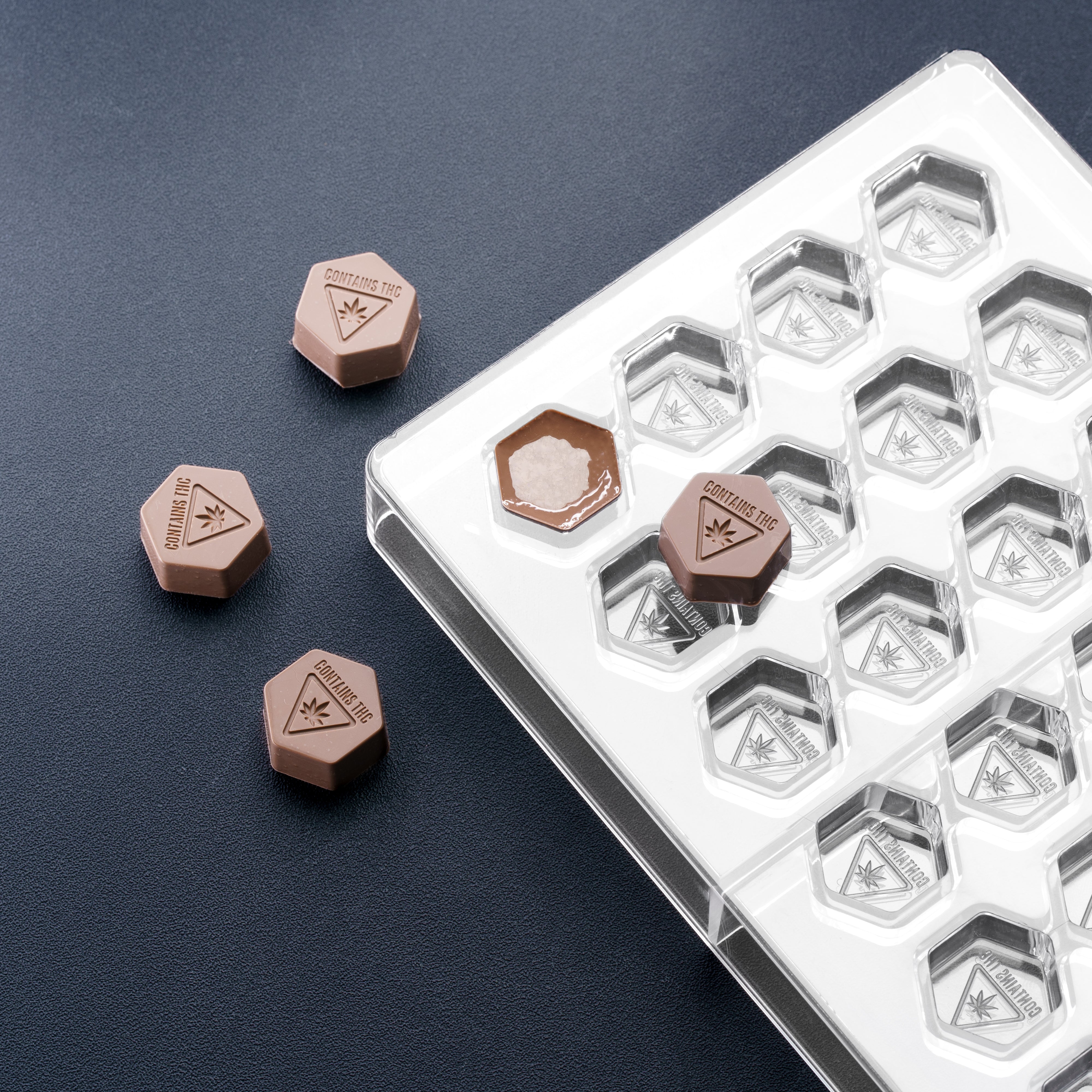 3.2mL Hexagon Chocolate Mold - Michigan THC Symbol - 36 Cavities - 22933