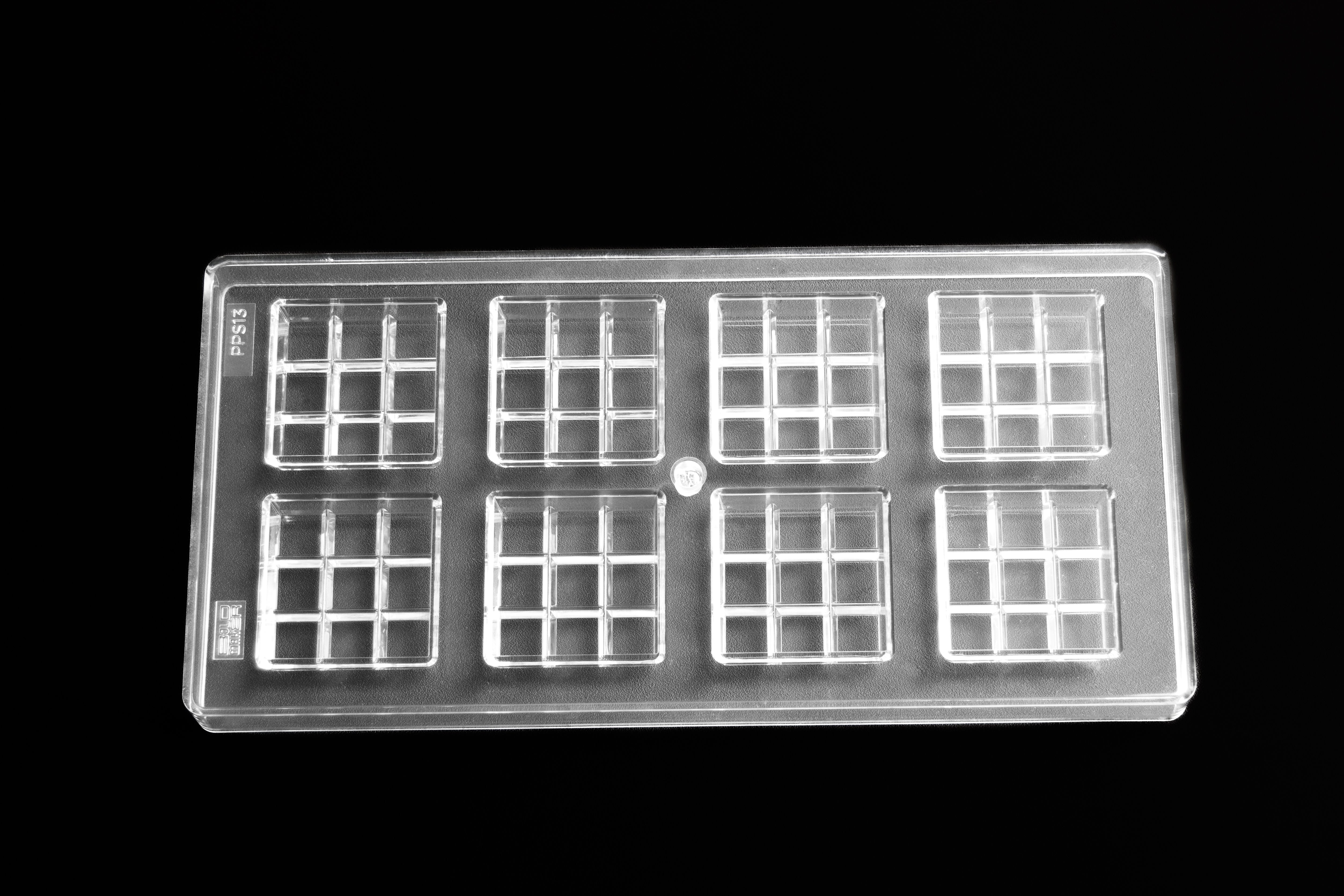 17.9mL 9pc Square Chocolate Bar Mold - 8 Bars - 22884