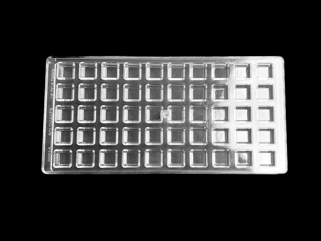 2mL Plain Square Chocolate Mold - 50 Cavities - 22887