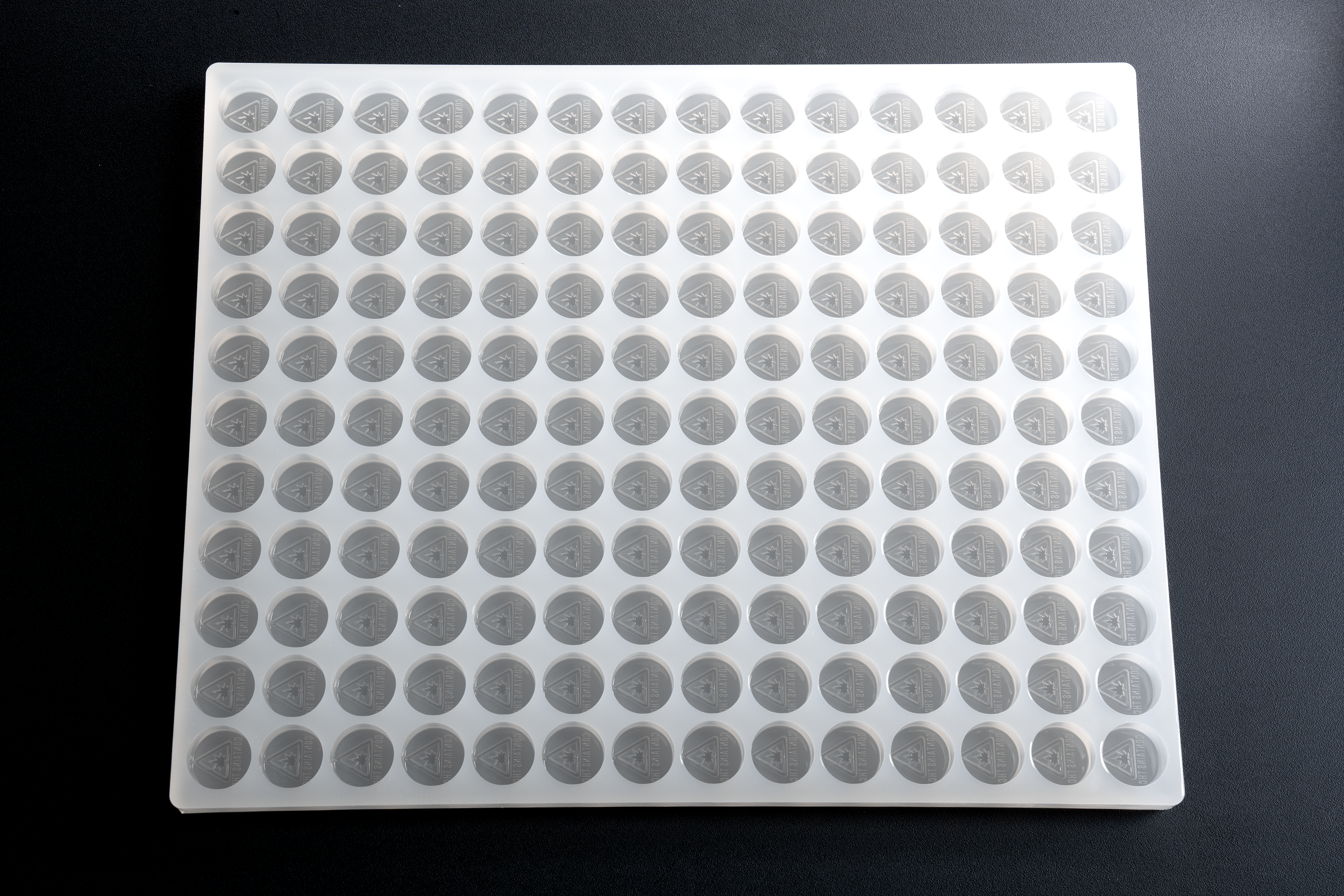 4.83mL Circle Candy Depositor Mold - MA, ME, RI, VT THC Symbol - 154 Cavities - 22019