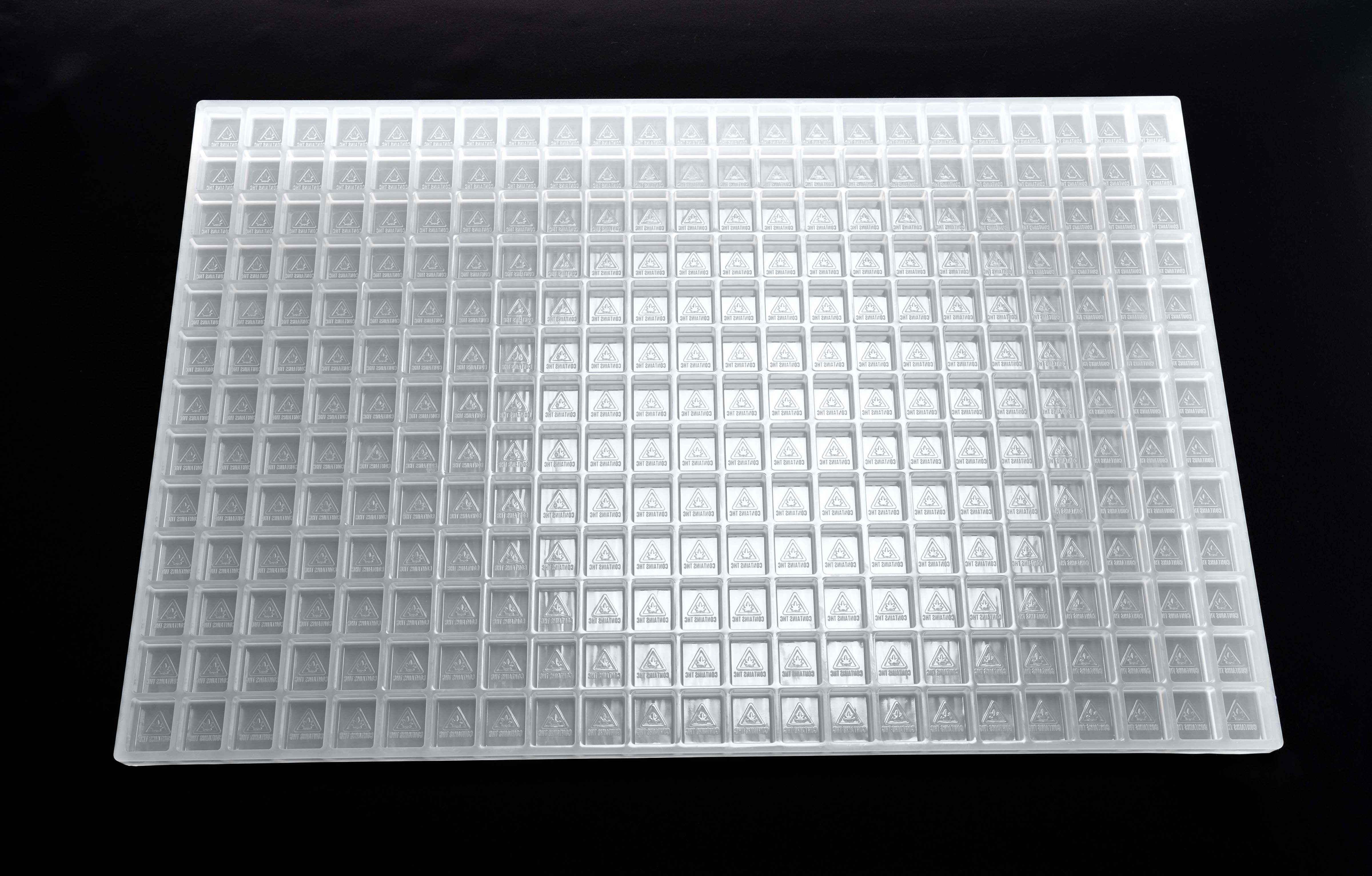 6.8mL Rectangle Candy Full Sheet Mold - MA, ME, RI, VT THC Symbol - 299 Cavities - 22137