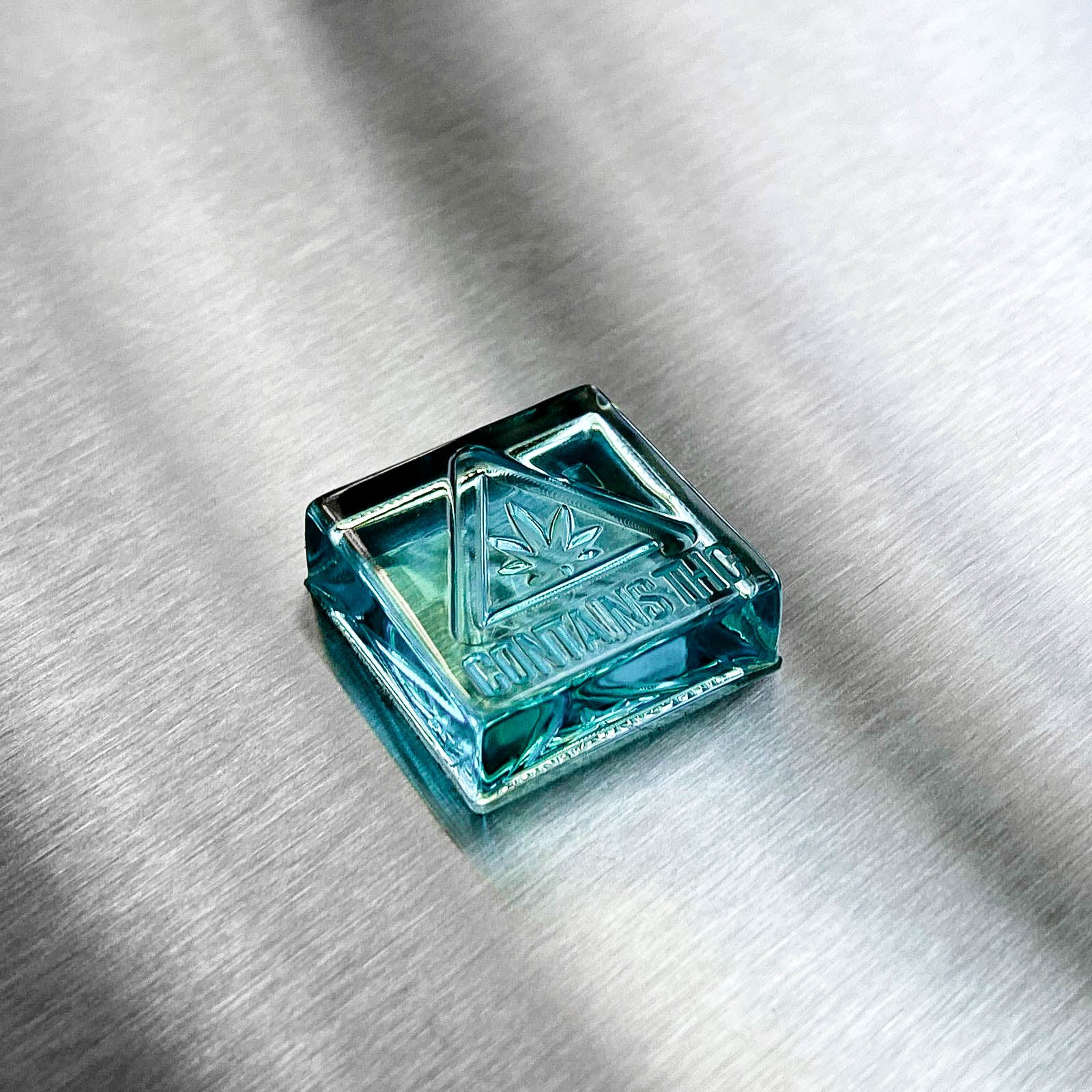3.5mL Square Candy Depositor Mold - MA, ME, RI, VT THC Symbol - 150 Cavities - 22062
