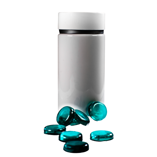 WhiteTubPackagingBlueGummies2mLRoundGummyCandyDepositorMoldPlain140Cavities100percentPlatinumSilicone