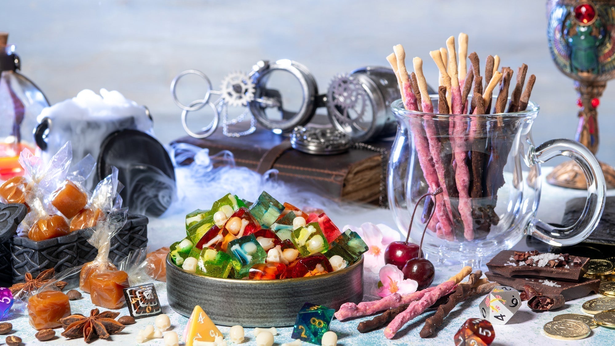 a showcase of candy created by Brass Dragon Bistro