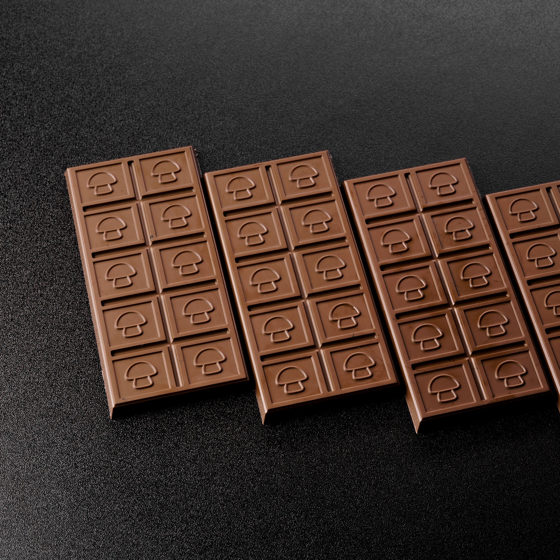 40.93mL 10pc Chocolate Bar Mold - Mushroom Symbol - 4 Bars - 23029