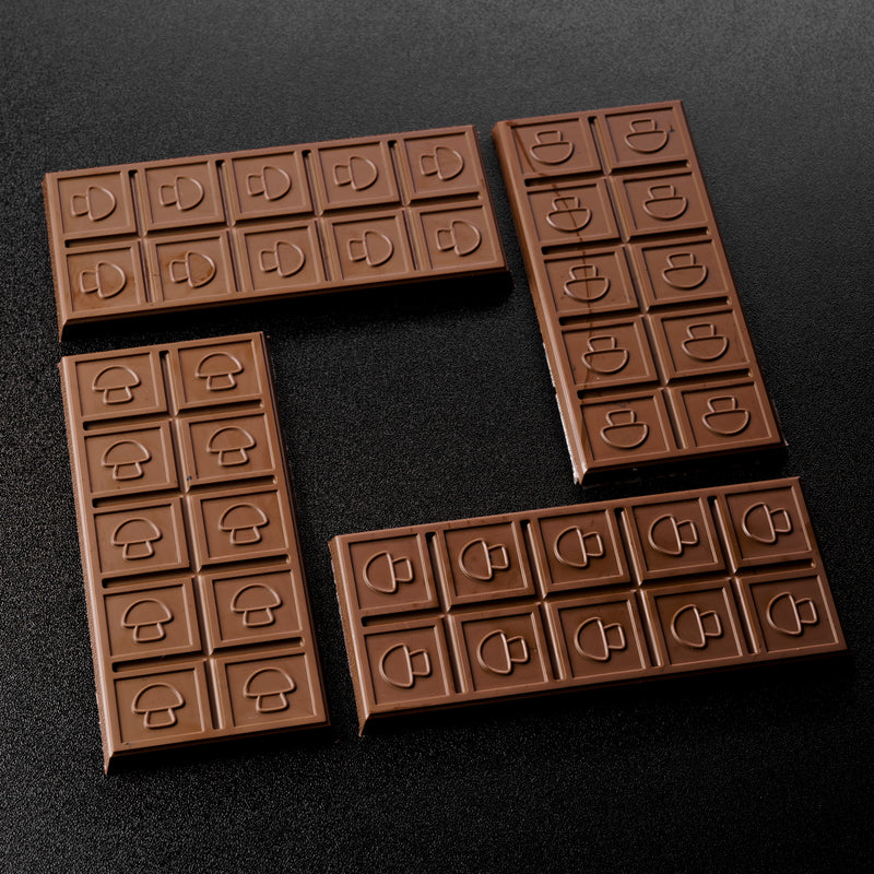 10pc Chocolate Bar Mold - Mushroom Symbol - Polycarbonate - 4 Bars - 23029