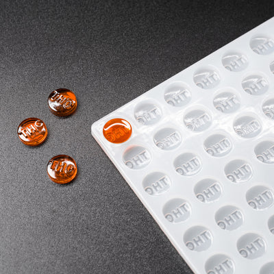 2.5mL Round Candy Depositor Mold - Connecticut THC Symbol - 140 Cavities - 23195