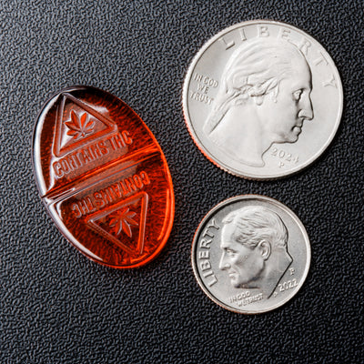 2.75mL Multidose™ Split Oval Candy Mold - MA, ME, RI, VT THC Symbol - 132 Cavities - 23268