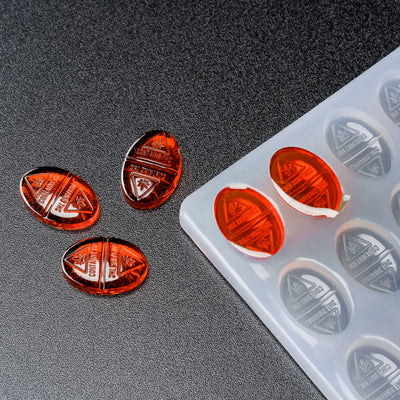 2.75mL Split Oval Candy Mold - MA, ME, RI, VT THC Symbol - 132 Cavities - 23268