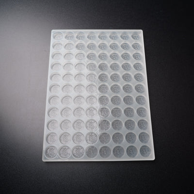 7.5mL Round Candy Depositor Mold - Bitcoin Symbol - 88 Cavities - 23534