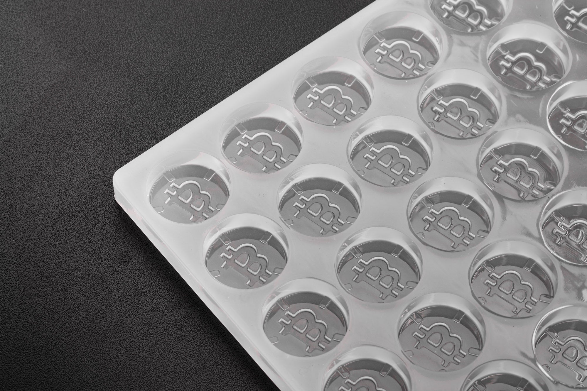 7.5mL Round Candy Depositor Mold - Bitcoin Symbol - 88 Cavities - 23534