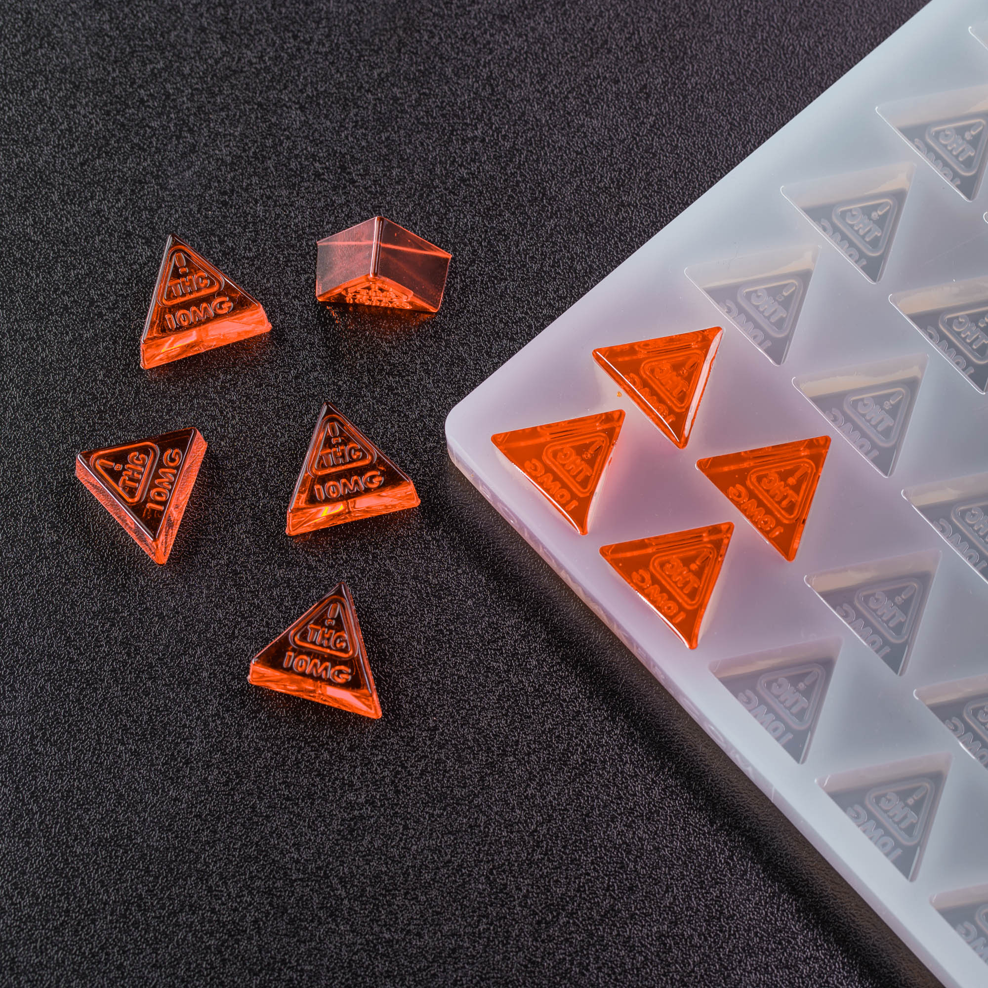 3mL Triangle Candy Depositor Mold - Nevada 10mg THC Symbol - 132 Cavities - 23664