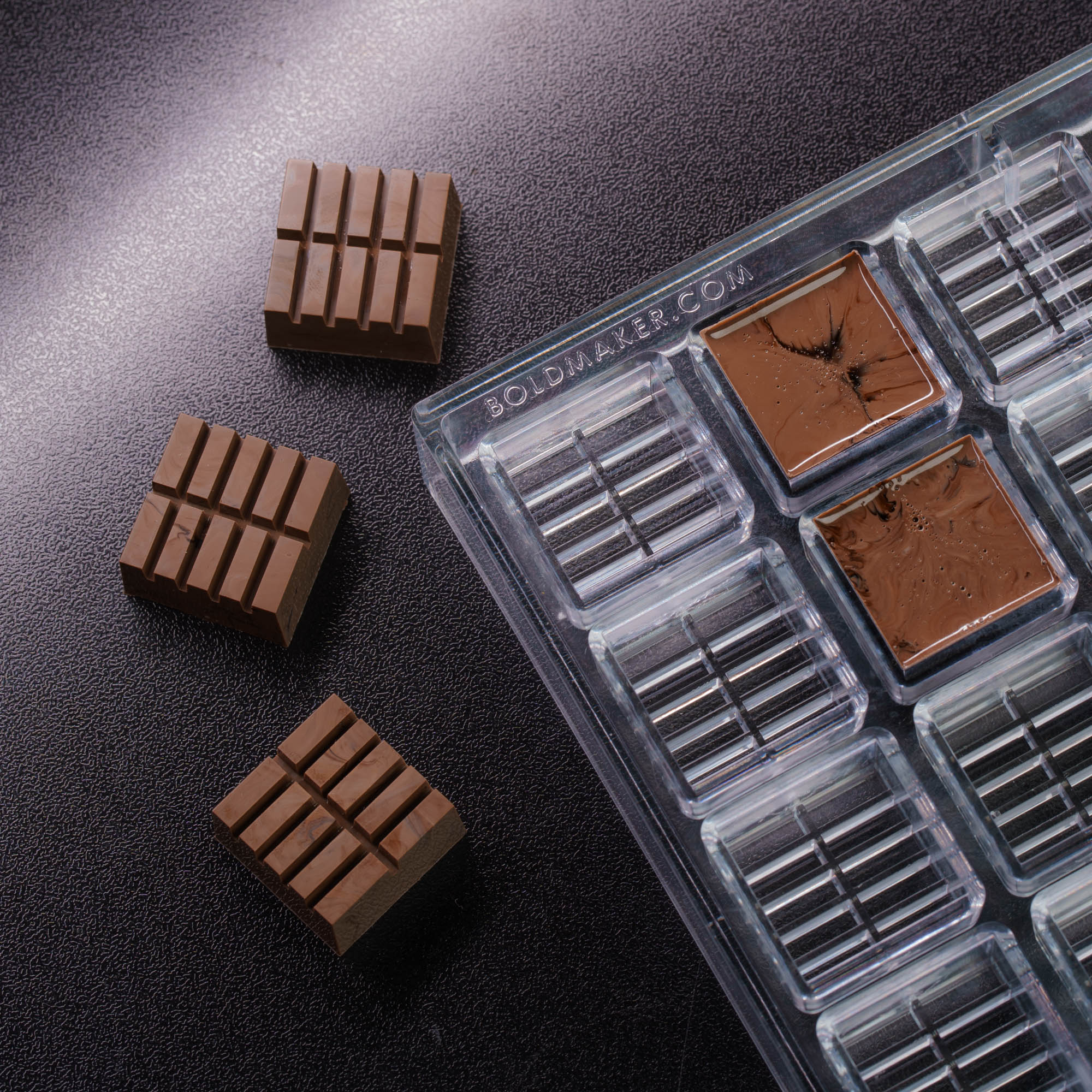 7.4mL Multidose Square Chocolate Depositor Mold - 40 Cavities - 23958