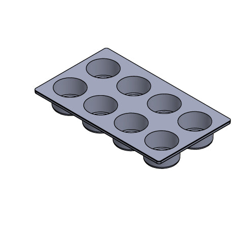 85.43mL Plain Round Puck Mold - 8 Cavities - 24018