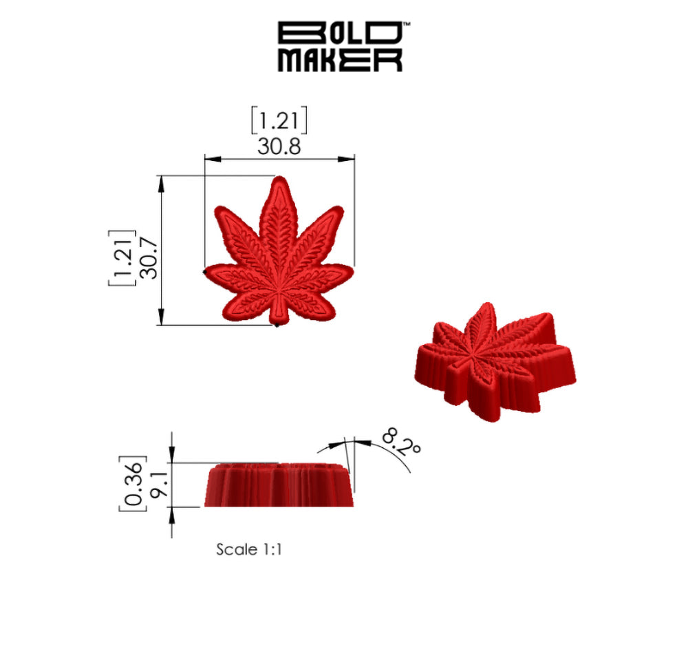 4mL Cannabis Leaf Chocolate Mold - 21 Cavities - 24026