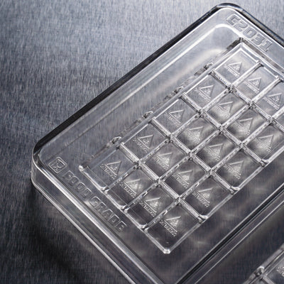 [B-Grade] 23mL 20pc Chocolate Bar Mold - MA, ME, RI, VT THC Symbol - 3 Bars - 22904