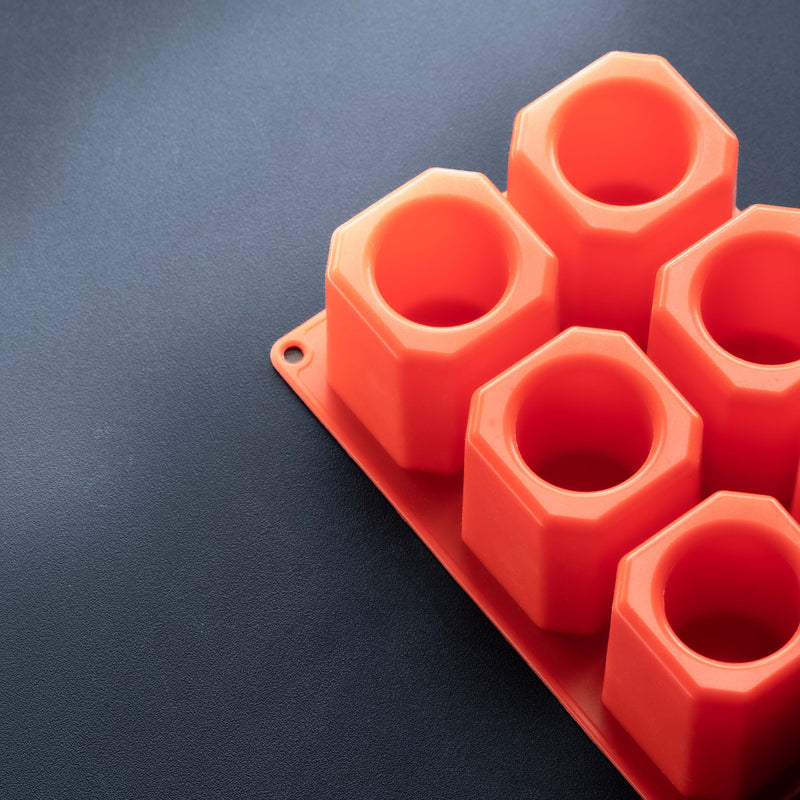 Frozen Shot Glass Novelty Mold (Red) - Plain - 6 Cavities - SHOT1