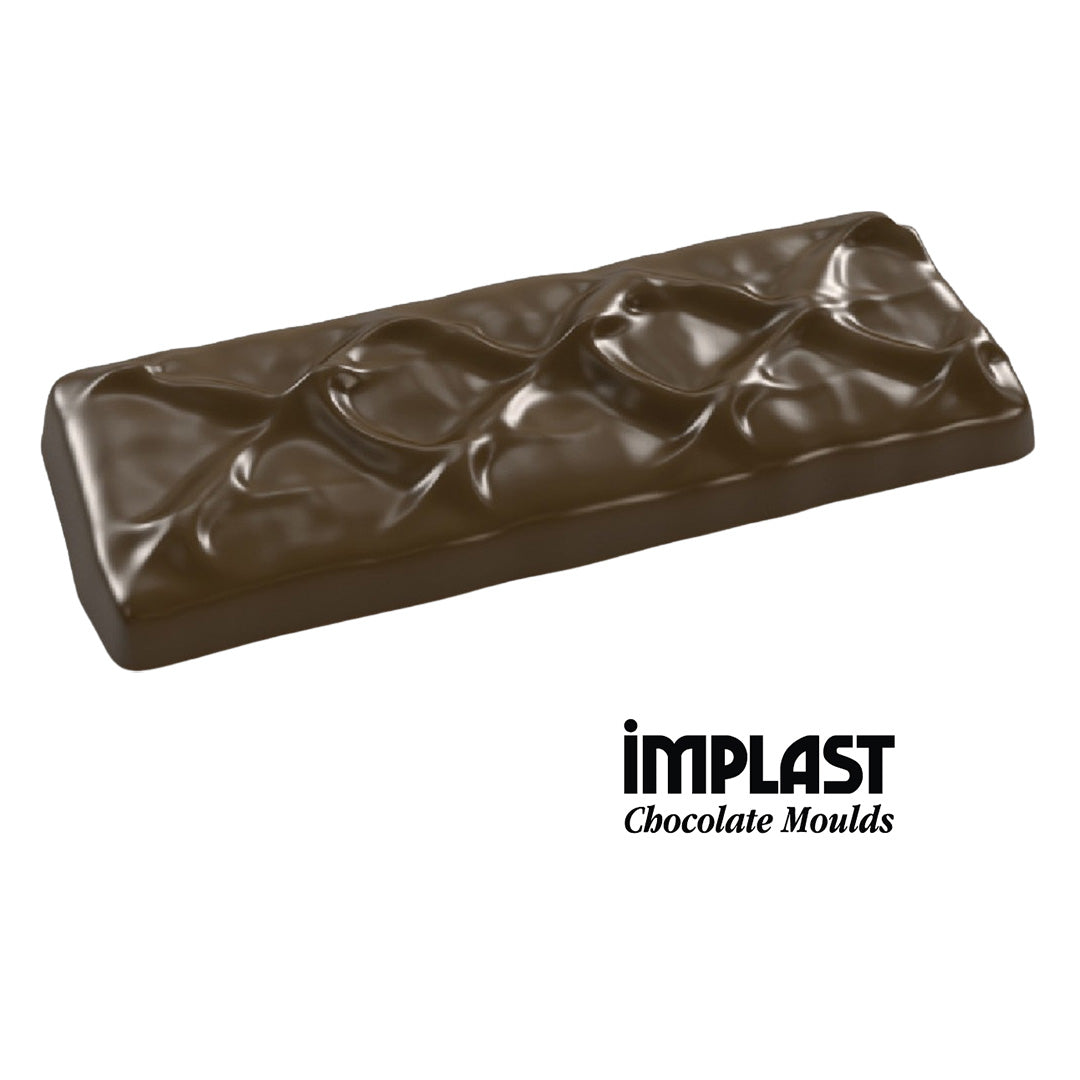 12mL Rectangle Textured Chocolate Bar Mold - 14 Cavities - IM112