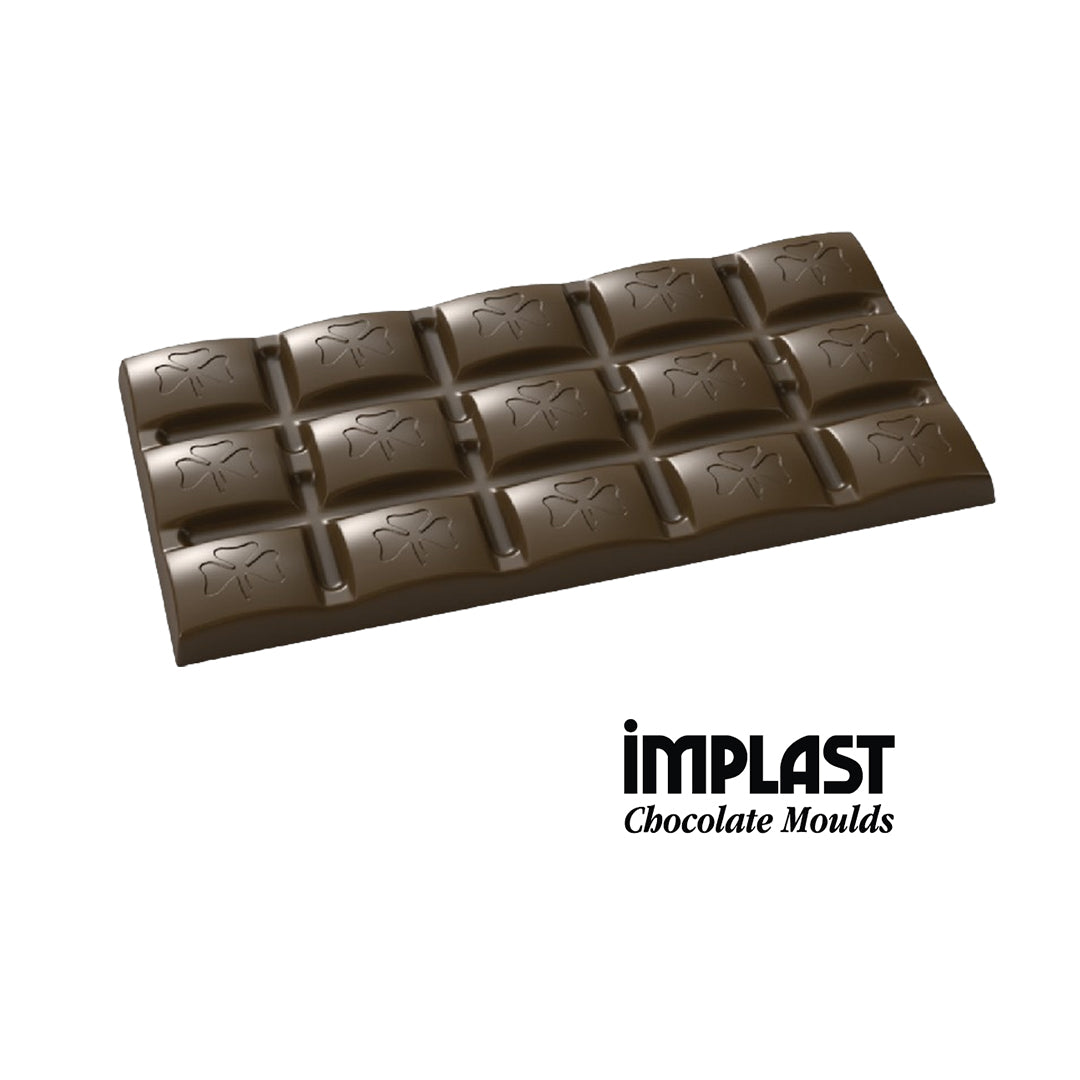 88mL Rectangle Irish Clover Design Chocolate Bar Mold - 3 Cavities - IM228