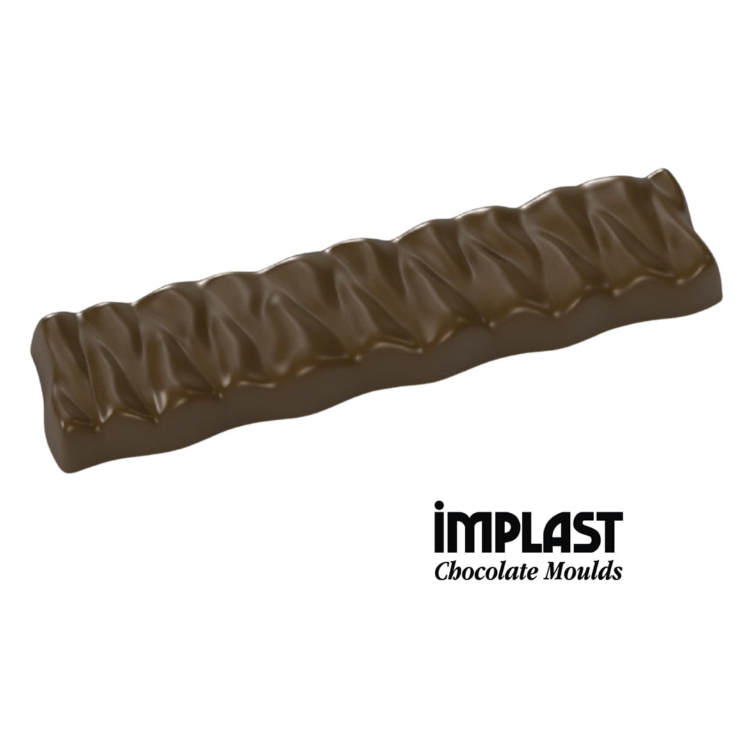 28mL Rectangle Textured Chocolate Bar Mold - 7 Cavities - IM312