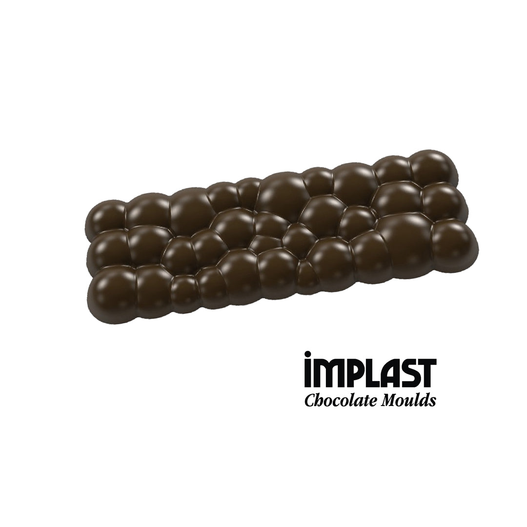 31.2mL Rectangle Bubble Design Chocolate Bar Mold - 5 Cavities - IM457