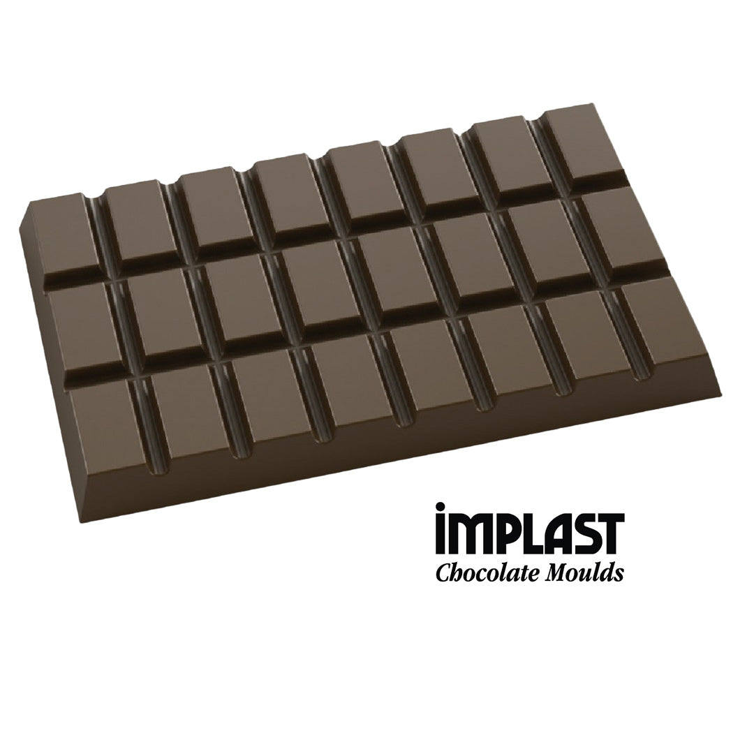 76.8mL Rectangle Chocolate Bar Mold - 3 Cavities - IM492