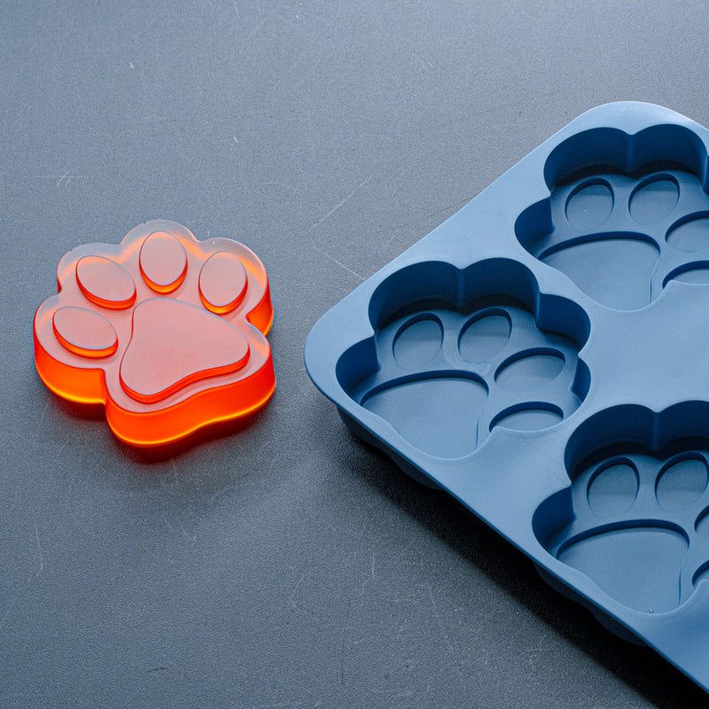 4" Paw Print Mold - Silicone - 6 Cavities (165mL each) - 22892