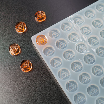 3mL Round Candy Depositor Mold - New Jersey THC Symbol - 140 Cavities - 24478