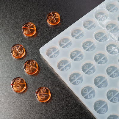 5mL Multidose Round Candy Depositor Mold - CO, FL, NM, OH THC Symbol - 120 Cavities - 24468