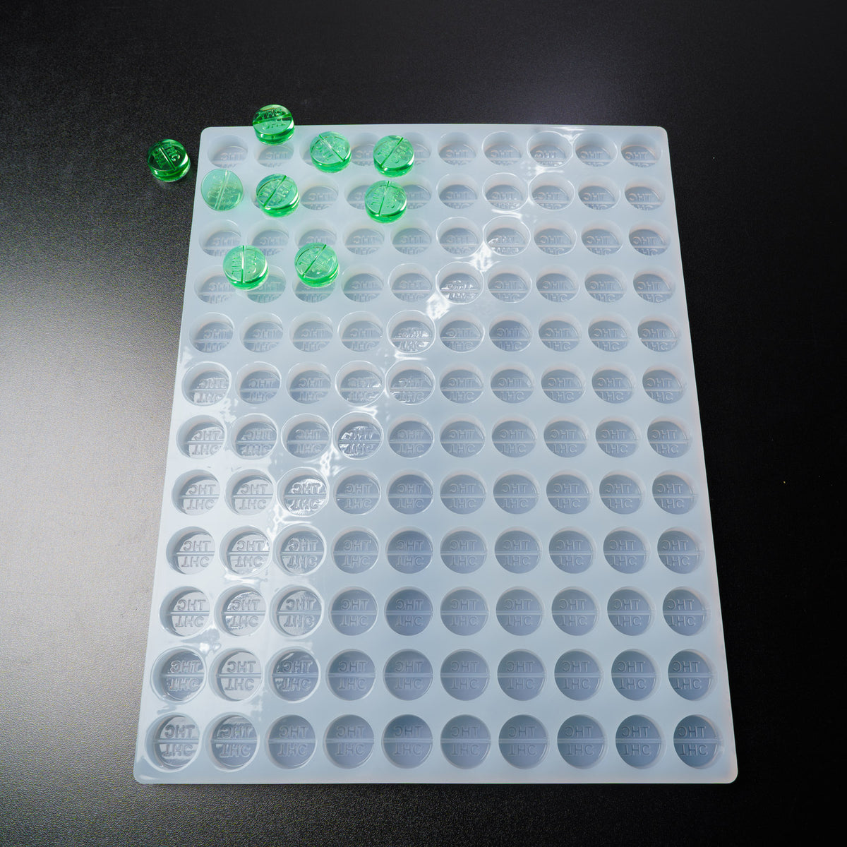 5mL Multidose Round Candy Depositor Mold - Connecticut THC Symbol - 120 Cavities - 24507