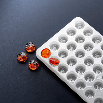 2.8mLRoundCandyDepositorMoldCBDsymbol50Cavities100PercentSiliconeOrangeGummies