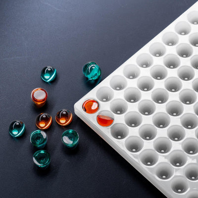 2mLDomeCandyMoldPlain266Cavities100PercentPlatinumSiliconeOrangeBlueGummies