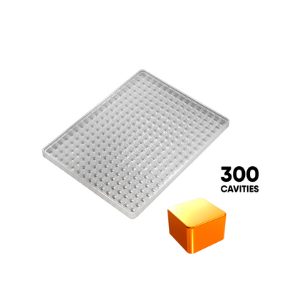 2mLSquareCandyGummyDepositorMoldPlain300Cavities100PercentPlatinumSilicone3DBoldMakerRender