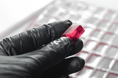 3.2mL Gem Candy Gummy Depositor Mold 100% Platinum Silicone 81 cavities example of red gummy