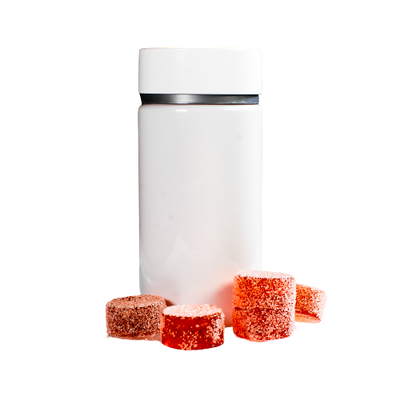 3mLDiscCandyGummyDepositorMoldPlain64Cavities100PercentPlatinumSiliconeOrangeGummiesWhiteTubPackaging