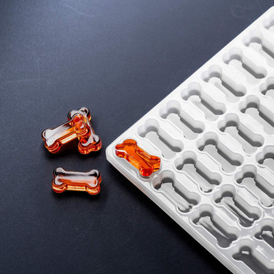 8mLDogBoneTreatMoldPlain40Cavities100PercentSiliconeMoldsOrangeGummies