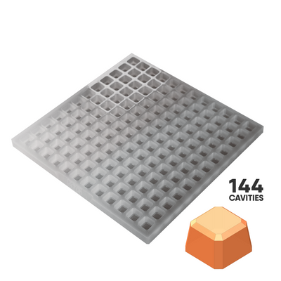 BoldMaker3DRender3mLSquareGemCandyDepositorMoldPlain144Cavities100PercentSilicone